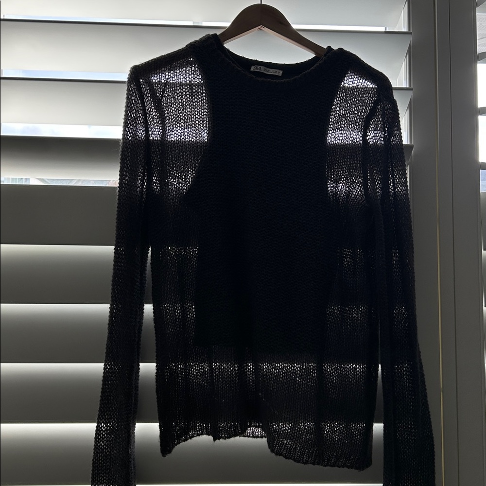Zara Charcoal sweater and rib tank top